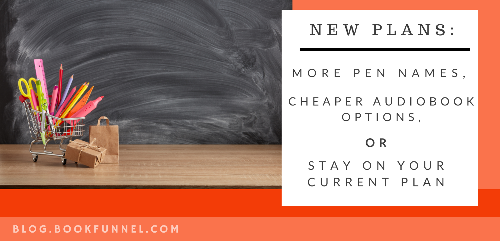 New Plans: More Pen Names, Cheaper Audiobook options, or Stay on Your Current Plan